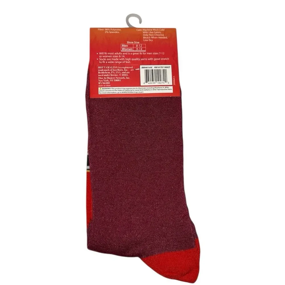 1x Hot Tamales Novelty Fun One Size Crew Socks